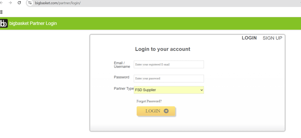 Big Basket Partner Program Login